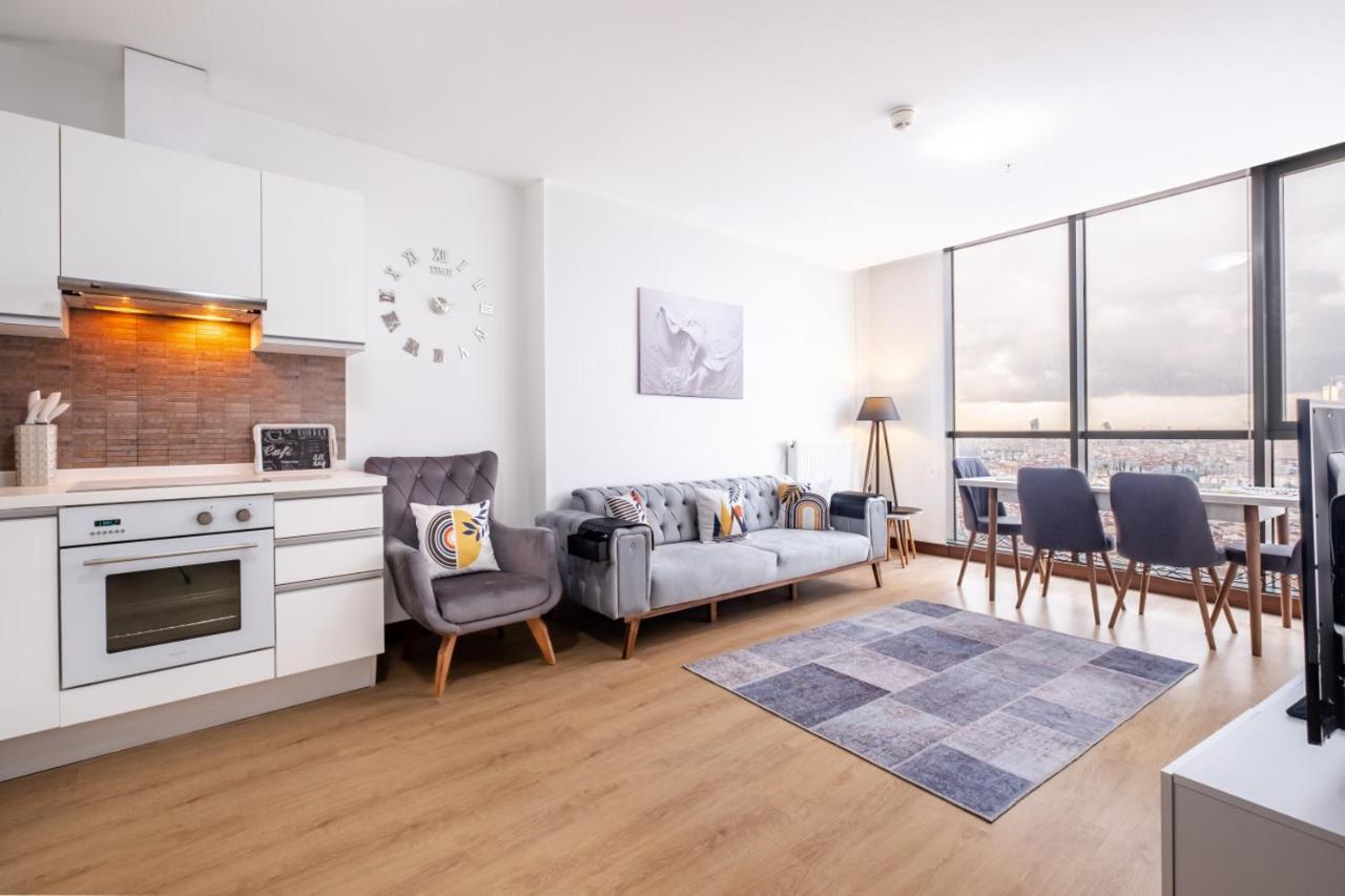 Charming Flat With City View In Atasehir Istanbul Exterior foto